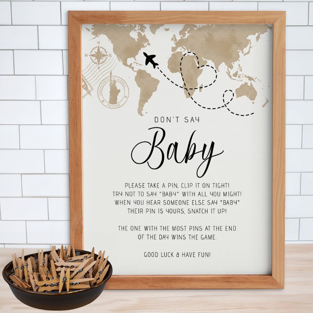 Reseteme Säg inte att Baby Poster spel (Don't Say Baby - Baby Shower Game)