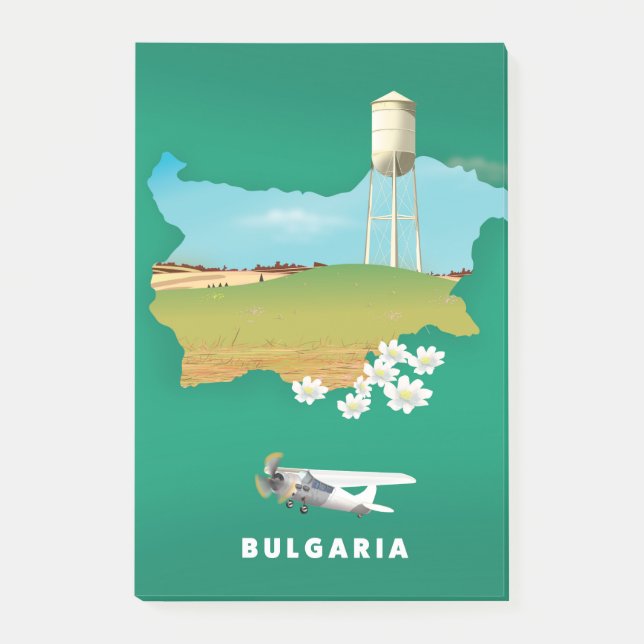 Resetryck för Bulgarien karta Post-it Block (Framsida)