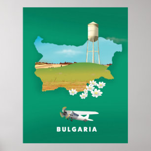 Resetryck för Bulgarien karta Poster