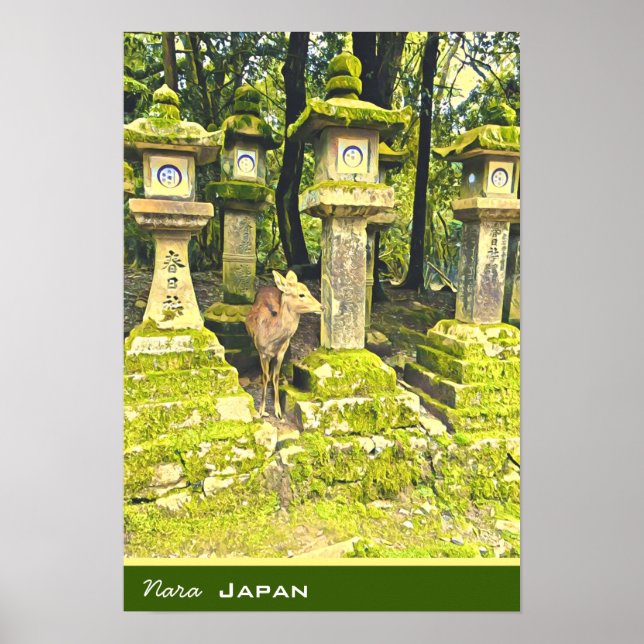 Resetryck för Nara Japan-hjorten Poster (Framsidan)