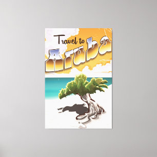 Resetryck på Aruba Vintage-stranden Canvastryck