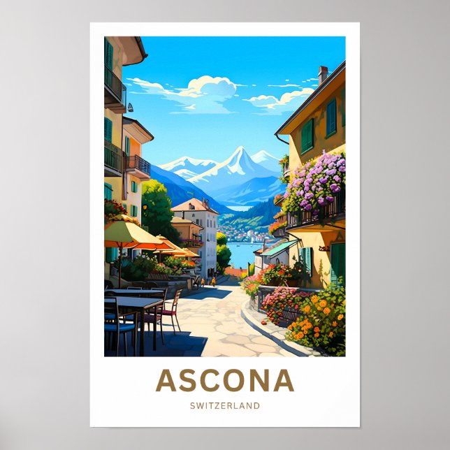 Reseutskrift för Ascona Schweiz Poster (Framsidan)