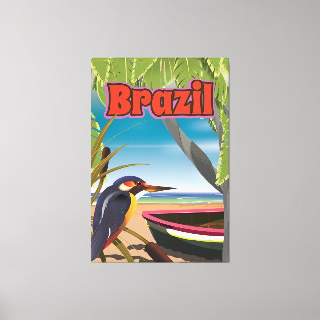 Reseutskrift för Brasilianskt Beach-postkort Canvastryck (Framsida)