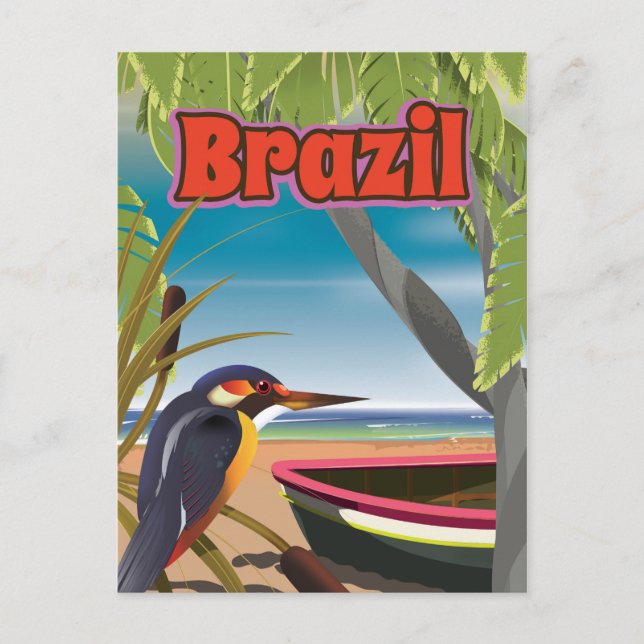 Reseutskrift för Brasilianskt Beach-postkort Vykort (Framsida)