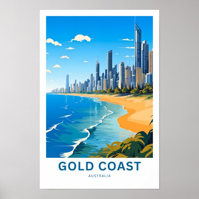 Reseutskrift för Guld Kusten Australien Poster (Framsidan)