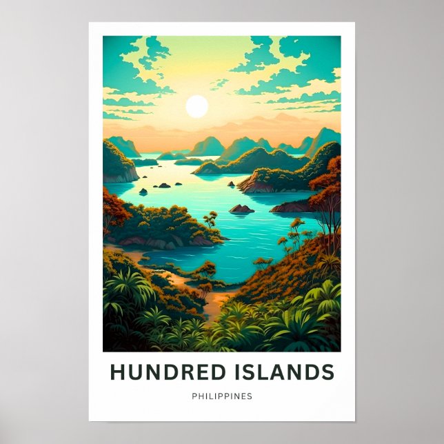 Reseutskrift för Hundred Islands Filippinerna Poster (Framsidan)