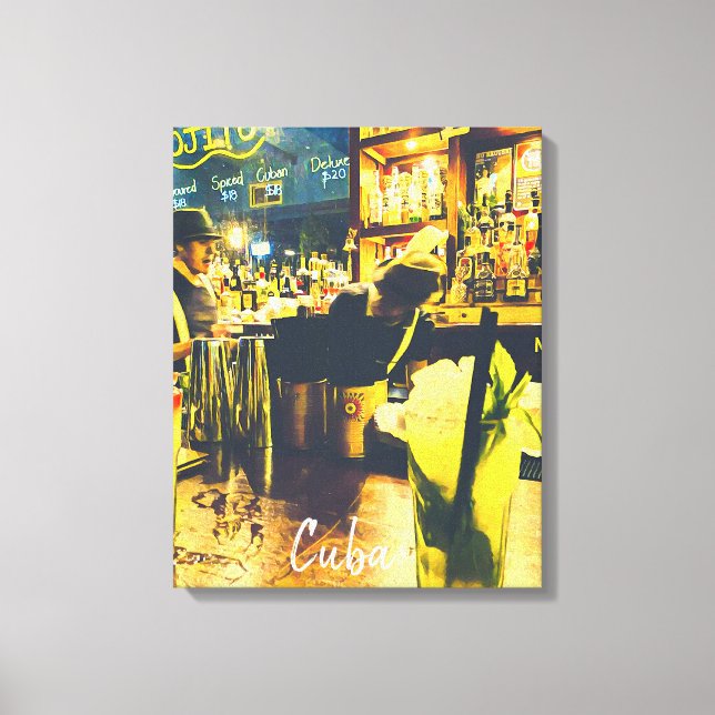 Reseutskrift för Kubas funky Mojito pub Canvastryck (Framsida)