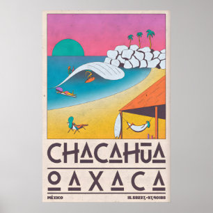 Reseväggkonst Chacahua Surf Scene - Oaxaca Poster