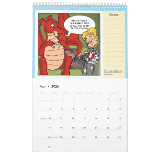 Resident Dragon Cartoons by David Arandle Calendar Kalender