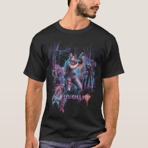Resident Evil 4 Leon s Kennedy Zombie Retro Box Ko T Shirt