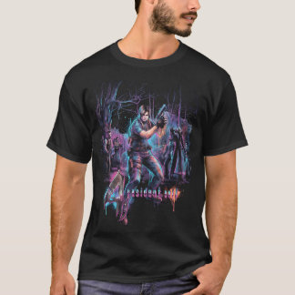 Resident Evil 4 Leon s Kennedy Zombie Retro Box Ko T Shirt