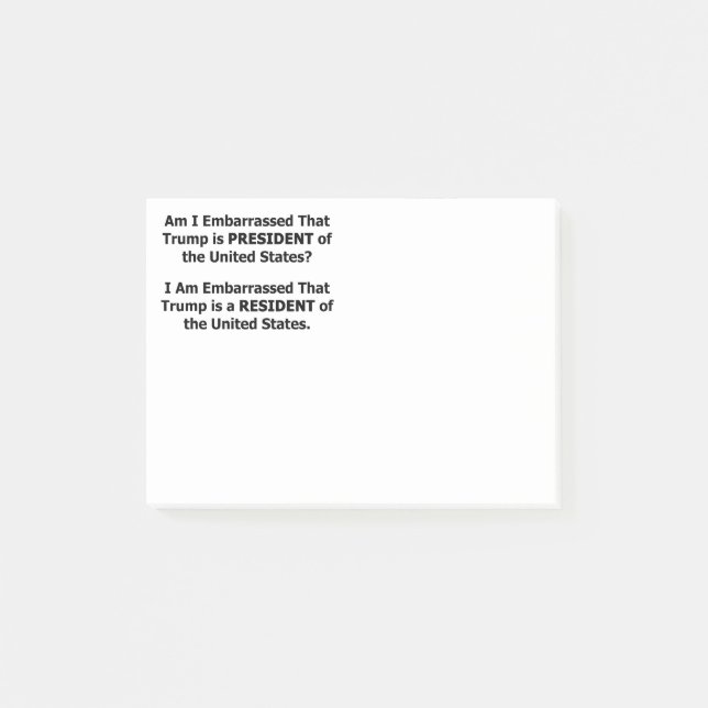 Resident Trump Post-it Block (Framsida)