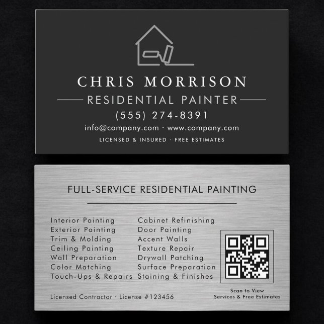 Residential Painting QR Code Professional Visitkort (Skapare uppladdad)