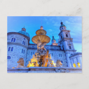 Residenzplatz i Salzburg, Österrike Vykort