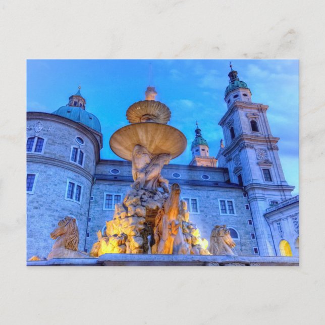 Residenzplatz i Salzburg, Österrike Vykort (Framsida)