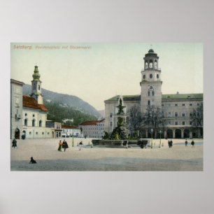 Residenzplatz Salzburg, Österrike Poster