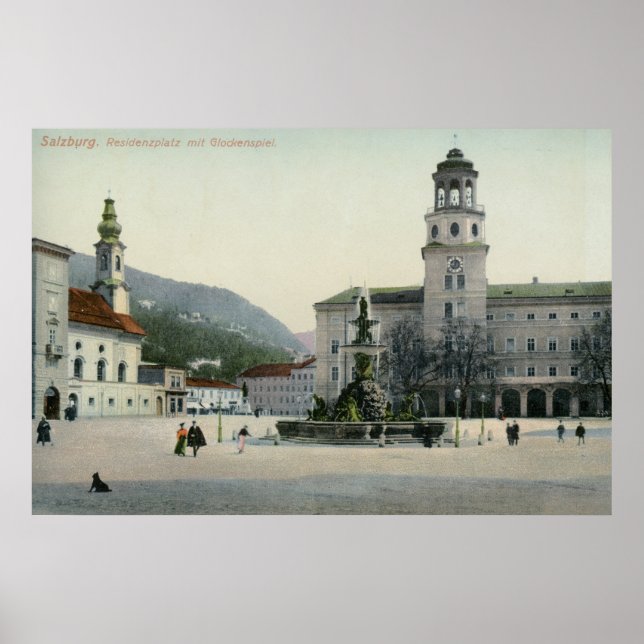 Residenzplatz Salzburg, Österrike Poster (Framsidan)