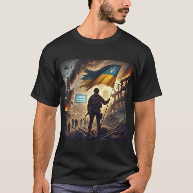 Resilience Amidst Krig Ruins T Shirt (Framsida)