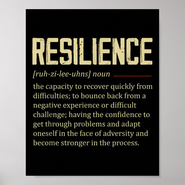Resilience Definition Dictionary Vintage Motivatio Poster (Framsidan)
