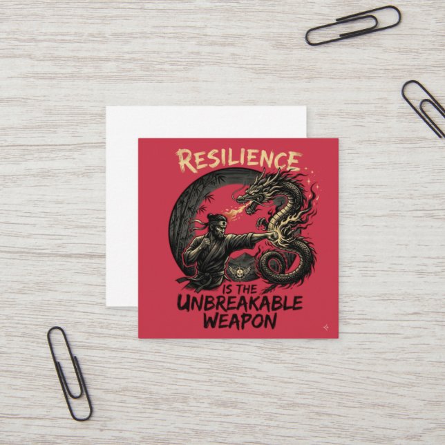 Resilience Is The Unbreakable Weapon  Fyrkantigt Visitkort (Fram/Back In Situ)