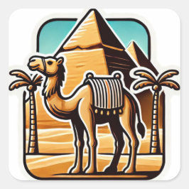 Resilient Brown Desert Camel Fyrkantigt Klistermärke
