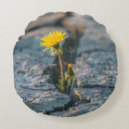 Resilient Dandelion Pillow on Cozy Faux Fur Rund Kudde