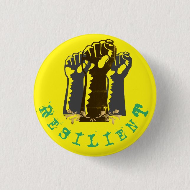 Resilient Fists med gultens bakgrund Knapp (Framsida)