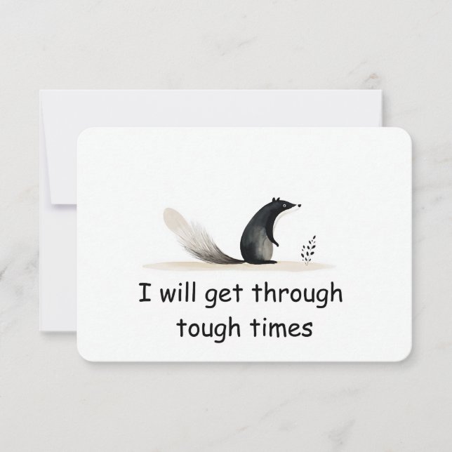 Resilient Skunk Woodland Animal Affirmation Card Inbjudningar (Framsida)