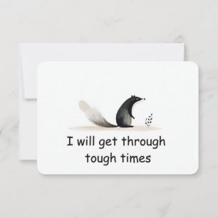 Resilient Skunk Woodland Animal Affirmation Card Inbjudningar
