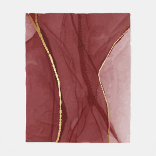 Resin art, mörk red marsala abstrakt-bakgrund. E Fleecefilt