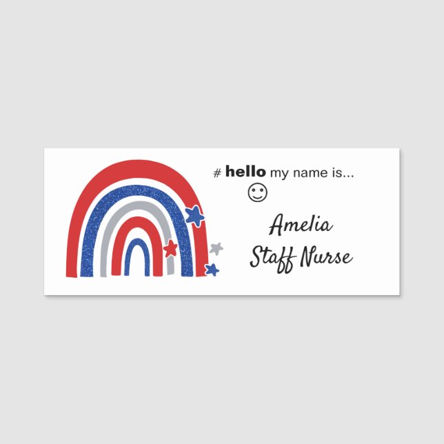 Resin Avslutar Hej mitt Namn är Rainbow Namn Badge Namnbricka (Framsida)