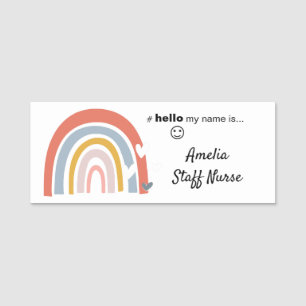 Resin Avslutar Hej mitt Namn är Rainbow Namn Badge Namnbricka