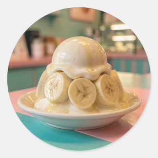 Resin Banana Sundae | Retro Ice Cream Shop Runt Klistermärke