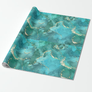 Resin design Svällning Papper teal Presentpapper