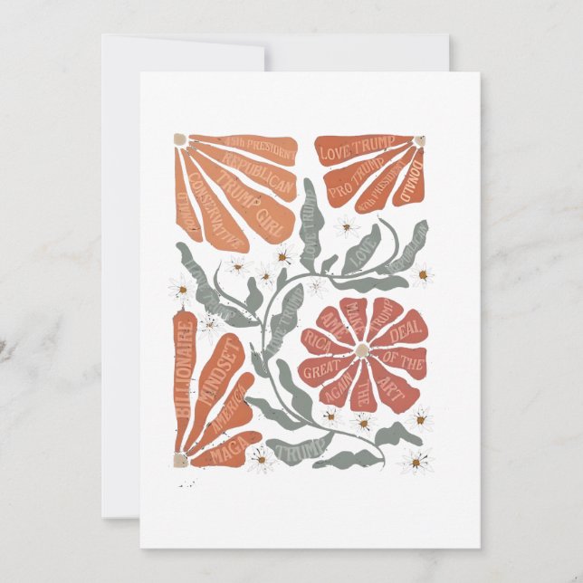 RESIST Blommigt Anti Trump Policy Protest Julkort (Framsida)