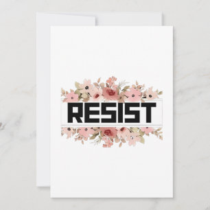 RESIST Blommigt Anti Trump Policy Protest Julkort