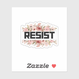 RESIST Blommigt Anti Trump Policy Protest Klistermärken