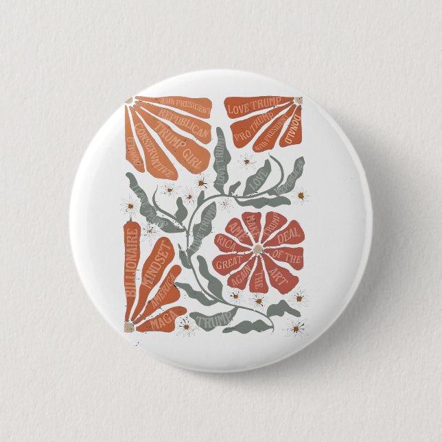 RESIST Blommigt Anti Trump Policy Protest Knapp (Framsida)