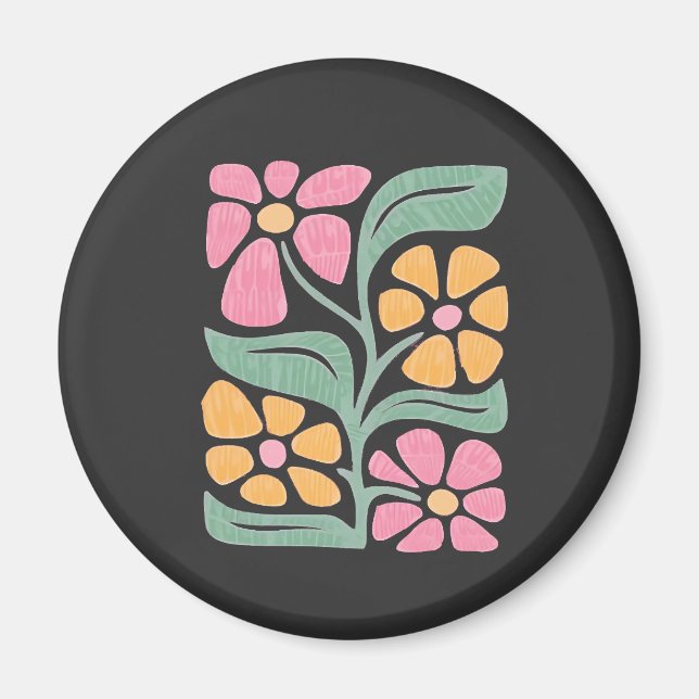 RESIST Blommigt Anti Trump Policy Protest Magnet (Framsidan)