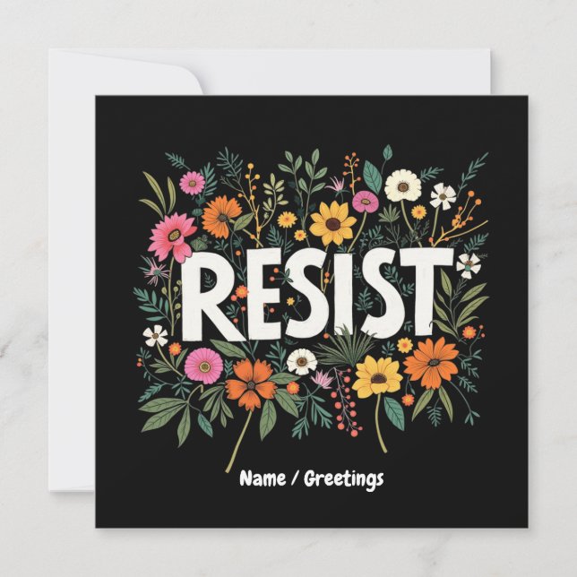 RESIST-Blommigtens antitrumppolitiska protester Inbjudningar (Framsida)