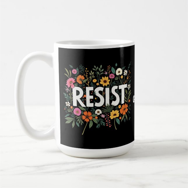 RESIST-Blommigtens antitrumppolitiska protester Kaffemugg (Vänster)