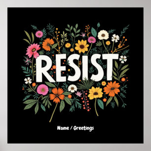 RESIST-Blommigtens antitrumppolitiska protester Poster