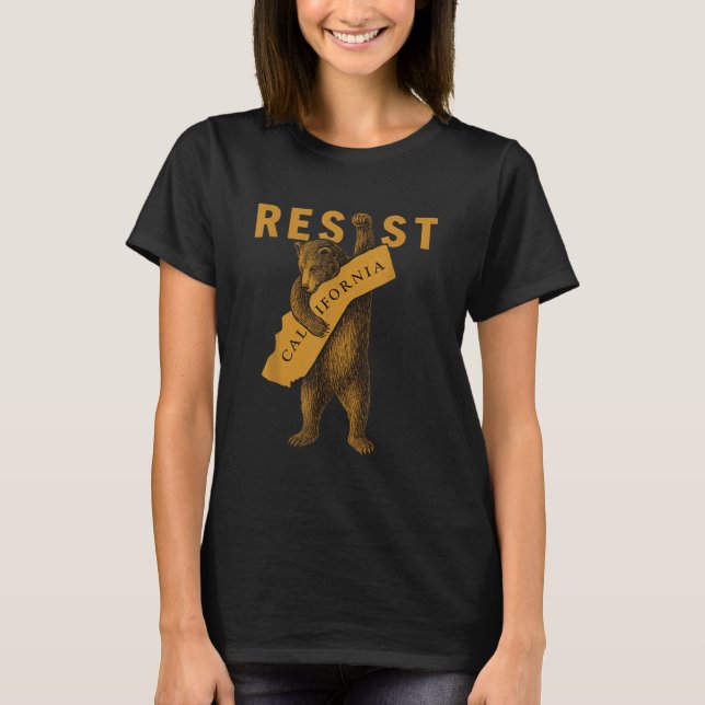 Resist California Bear  T Shirt (Framsida)