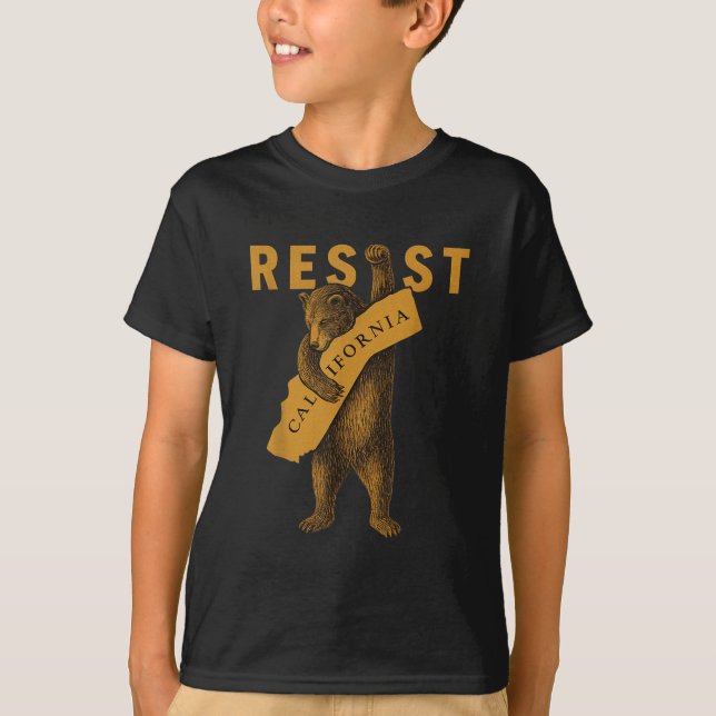 Resist California Bear  T Shirt (Framsida)