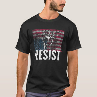 Resist Distress Up Down American Flagga USA T T Shirt