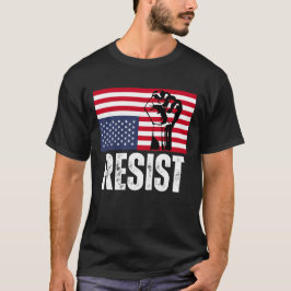 Resist Distress Upred Up Down American Flagga USA T Shirt