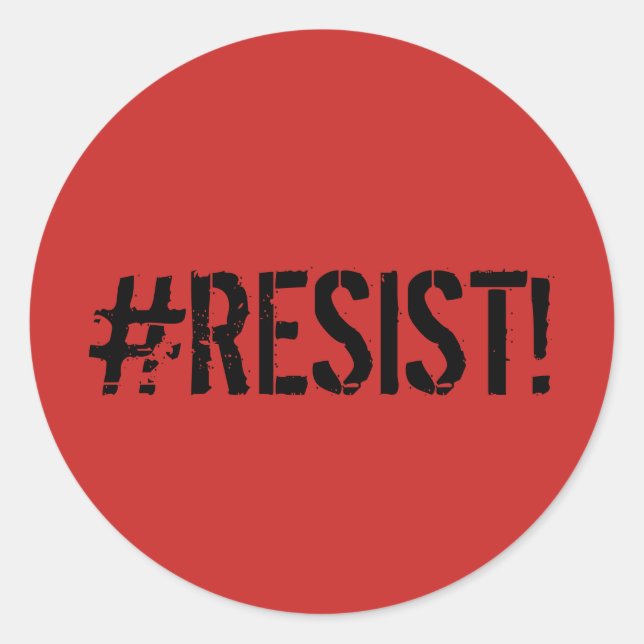 "#RESIST"-etikett Decal Runt Klistermärke (Framsida)
