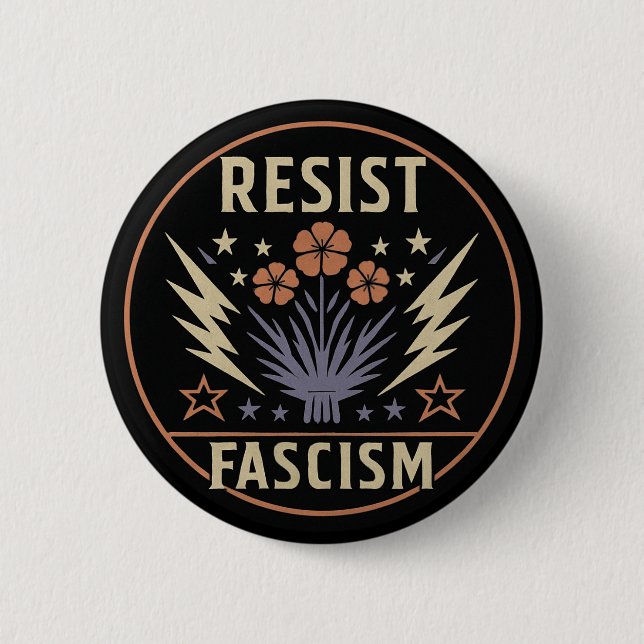 RESIST FASCISM KNAPP (Framsida)