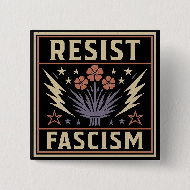 RESIST FASCISM KNAPP (Framsida)
