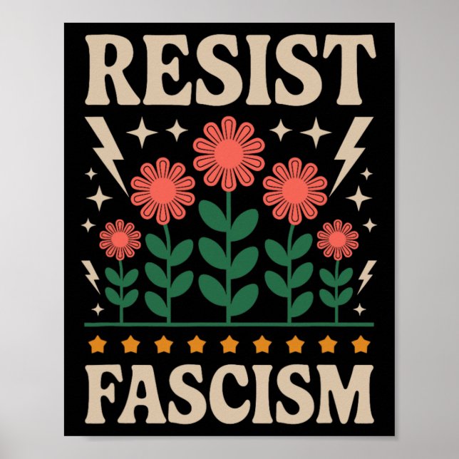 Resist Fascism Protest Trump Anti Trump 14  Poster (Framsidan)